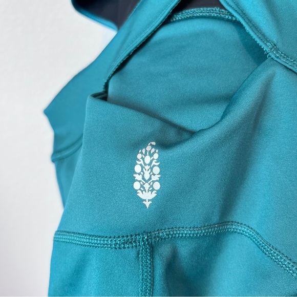 Free People FP Movement Back It Up Onesie Pacific Teal Sz S Cut Out - Picture 4 of 6